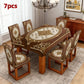 🌿 Vintage Wood Grain Tablecloth & Chair Cover Set – Embossed Dining Table Decor for Elegant Farmhouse & European-Style Dining Rooms