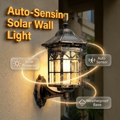 ☀️ 50% OFF – Limited Time! 🏡 Vintage Solar Wall Light – Motion Sensor Outdoor Garden Light for Patio, Porch & Home