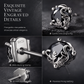 🖤 Gothic Vine Stud Earrings – Silver Tone Round Earrings with Black Cubic Zirconia