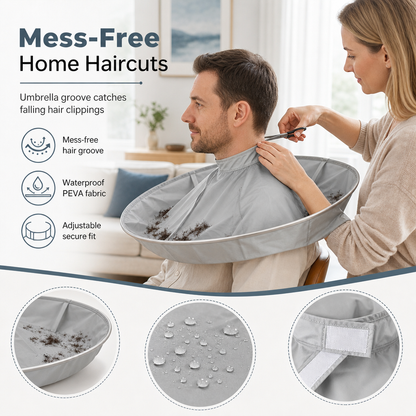 📢📢40% OFF !! ⏰Adult Gray Medium Size Breathable Hair Cutting Cape and Odorless Hair Dyeing Salon Gown