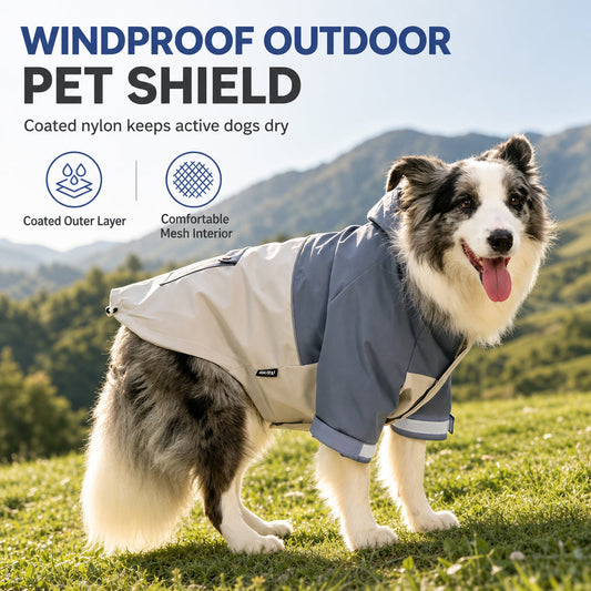 ☔ Waterproof Colorblock Dog Raincoat – Windproof, Breathable, Full Protection ✨