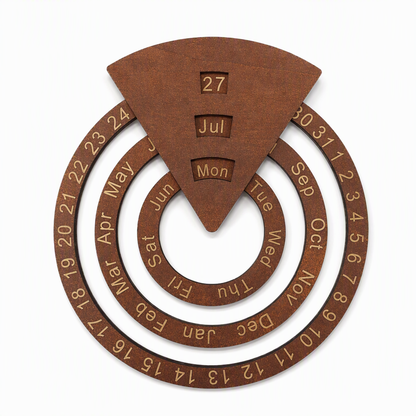 🔥Early Black Friday is live — up to 50% off.💰 Circular Wooden Rotating Perpetual Calendar – Artistic, Interactive, Timeless ✨