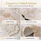 📢📢Buy 1 Get 1 Free !! ⏰Nordic Style Metallic Peony Flower PVC Placemat Heat Resistant Non Slip Waterproof Dining Table Mat 38cm