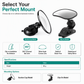 Wide Angle Convex Rearview Mirror with Suction Cup and Clip Mount Round 12.5cm Auxiliary Reversing Mirror for Electric Tricycle and Baby Observation