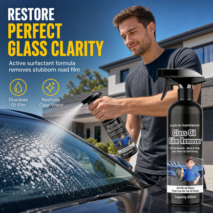 🔥 50% OFF 🚗 Car Glass Oil Film Remover Spray – Powerful Windshield Decontamination & Bug Residue Cleaner for Clear Driving Vision ✨