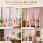 🌸✨ French Vintage Beaded Lace Sheer Curtain – Punch-Free Hook & Loop Door Curtain for Balcony & Bay Window 🏡