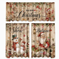 🎄🍪 Christmas Kitchen Curtain 3-Piece Set – Santa & Gingerbread Print Valance & Tier Curtains, Holiday Window Decor ✨