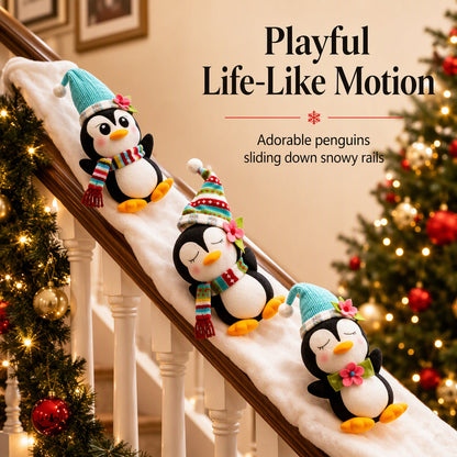 📢📢50% OFF !! ⏰ Decorative Penguin Slide Toy Set – 3 Penguins & Endless Sliding Fun ✨
