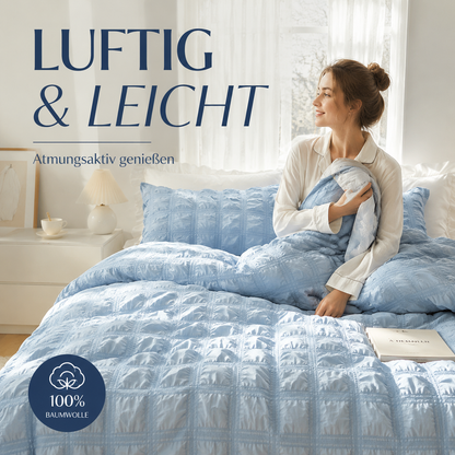 🔥 50% OFF 🛏️ Minimalist Seersucker Duvet Cover Set – 3-Piece Solid Color Bedding Set, Soft & Breathable for Bedroom ✨