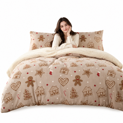 🛏️ 50% Off Now ✨ Thick Milk Velvet 3-Piece Bedding Set — Double-Sided Plush for Autumn & Winter 🍂