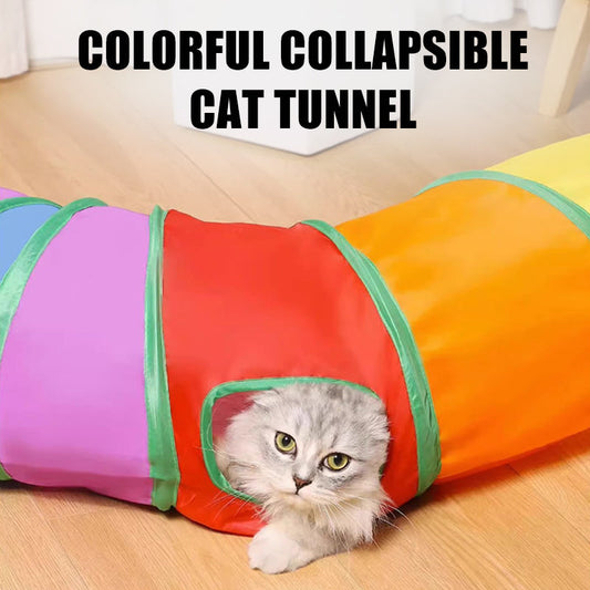 🔥 50% OFF 🐱 Colorful Collapsible Cat Tunnel – Foldable Play Tube for Cats & Kittens, Interactive Toy for Indoor Play ✨